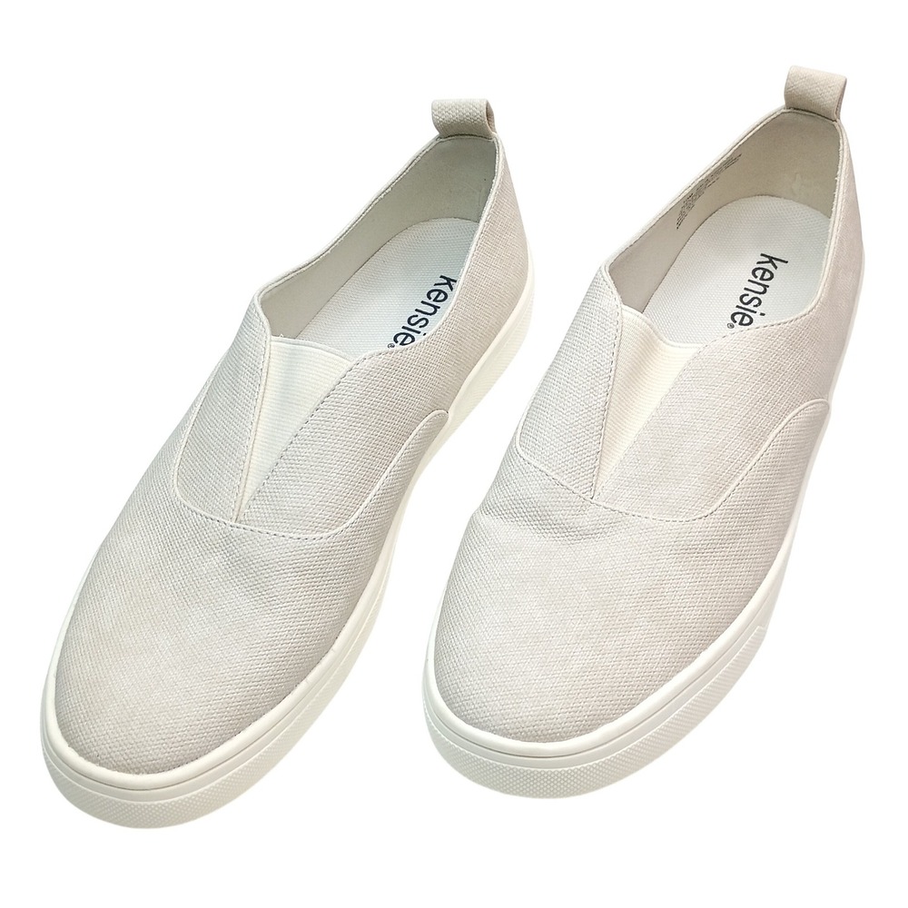 Kensie Salia Slip On Women Size 10 Cream Textile KS251603 Sneaker